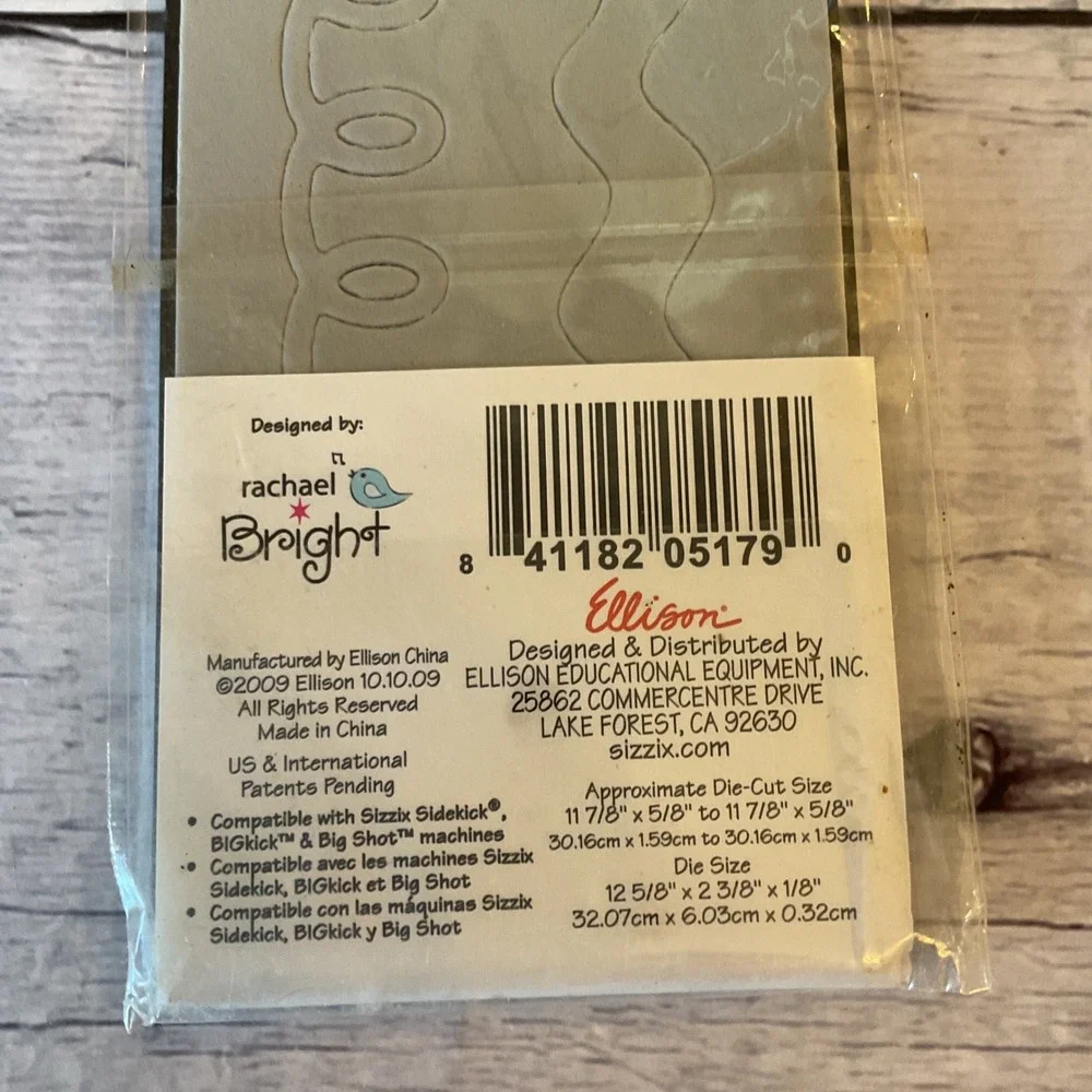 Sizzix Sizzlits Decorative Strip Die Loops & Rick-Rack Rachael Bright 656542 New